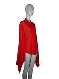 Tom Ford for Gucci 2004 Red Main Collection Batwing Shirt