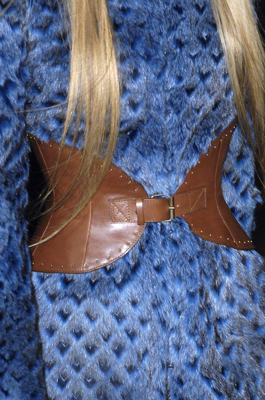 Alexander McQueen FW 2007 'In Memory of Elizabeth Howe, Salem, 1692" Blue Marmot Fur Coat