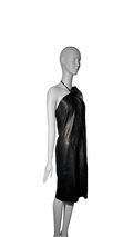 Gucci by Tom Ford FW 1999 Rose Keyhole Black Leather Dress