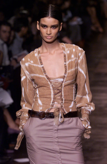 Yves Saint Laurent SS 2002 Deer Print Skirt Set