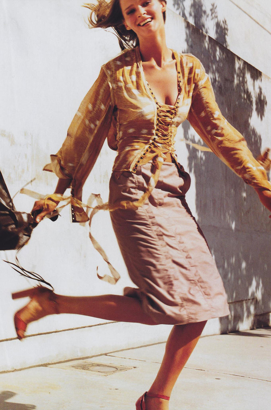 Yves Saint Laurent SS 2002 Deer Print Skirt Set