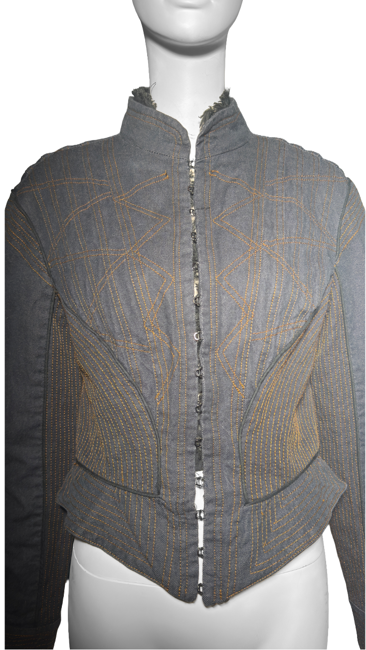 Alexander McQueen FW 2002 'Supercalifragilisticexpialidocious' Denim Corset Jacket