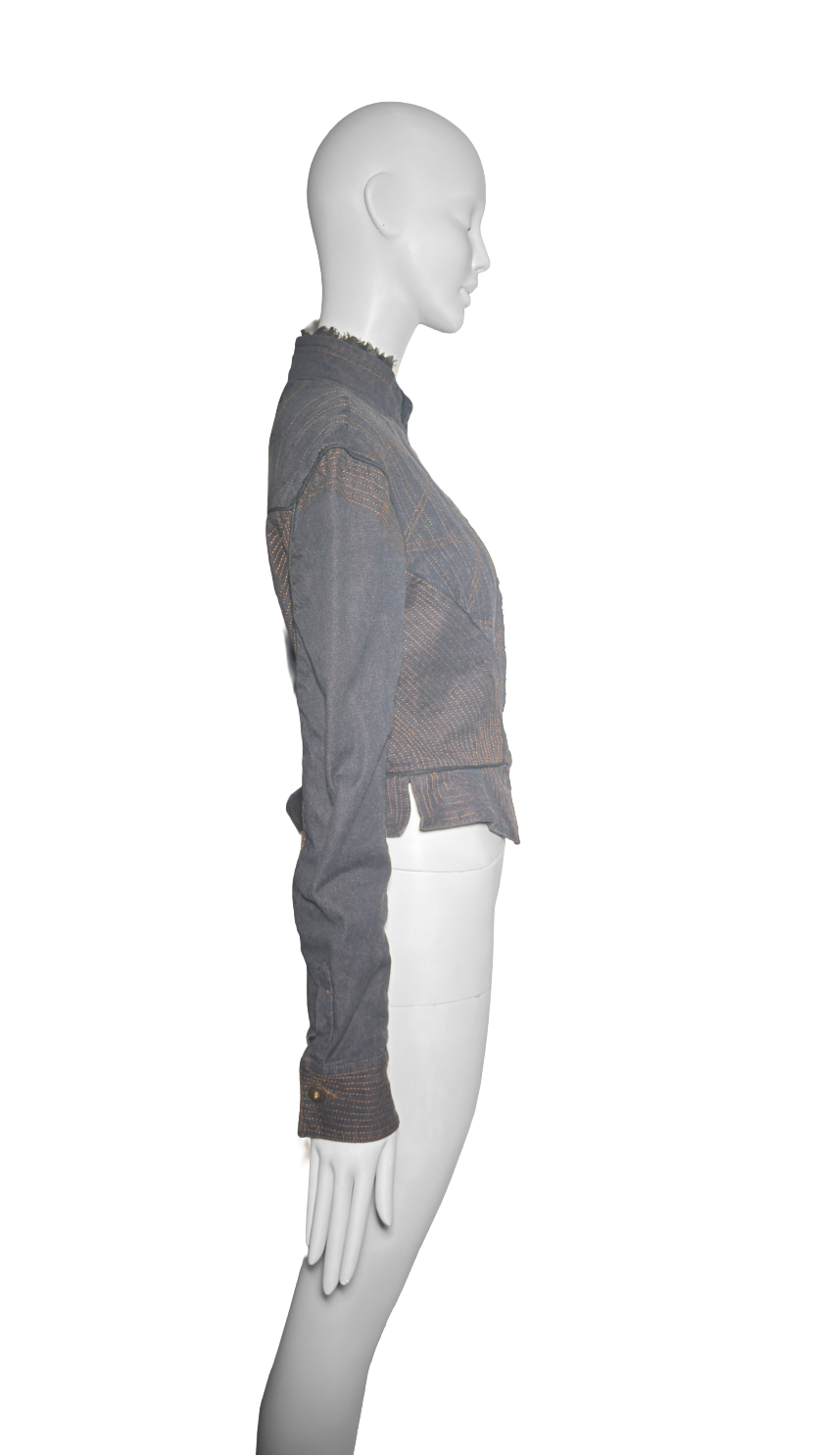 Alexander McQueen FW 2002 'Supercalifragilisticexpialidocious' Denim Corset Jacket