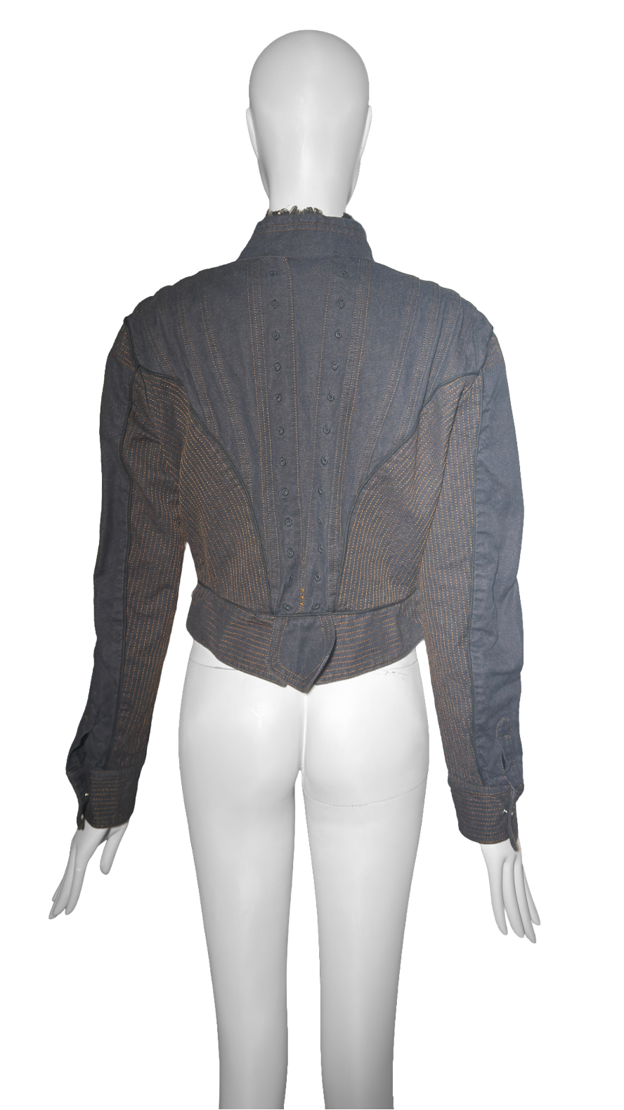 Alexander McQueen FW 2002 'Supercalifragilisticexpialidocious' Denim Corset Jacket