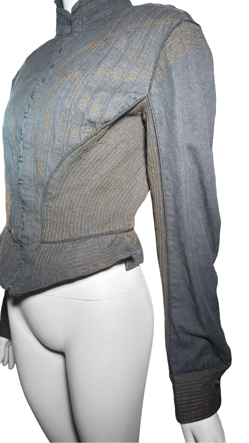 Alexander McQueen FW 2002 'Supercalifragilisticexpialidocious' Denim Corset Jacket