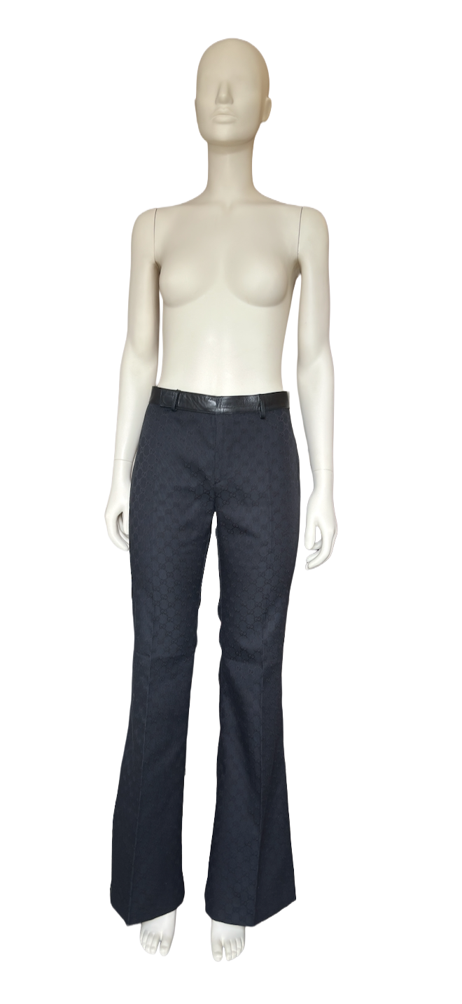 Gucci FW 2000 Leather Monogram Pants