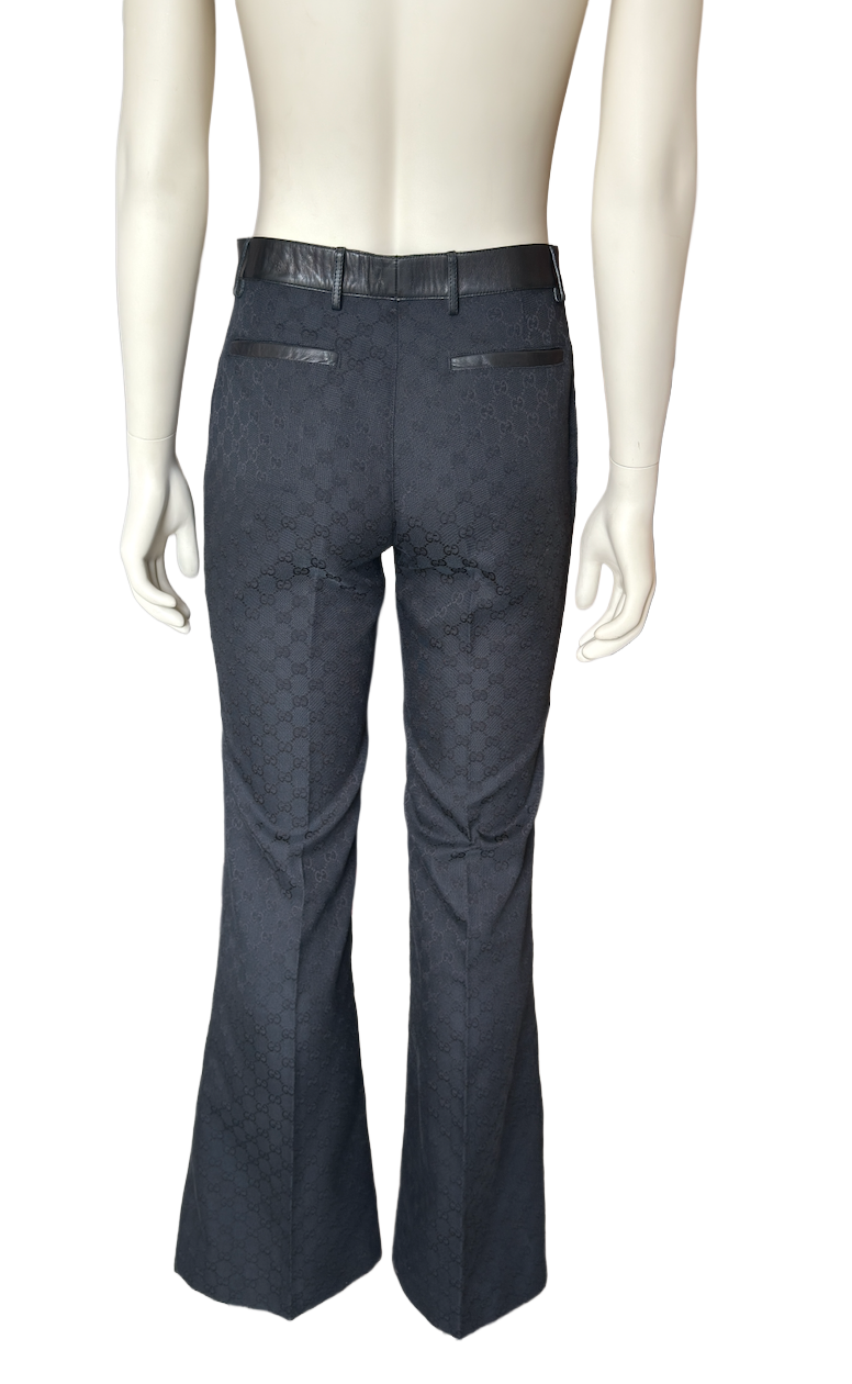 Gucci FW 2000 Leather Monogram Pants
