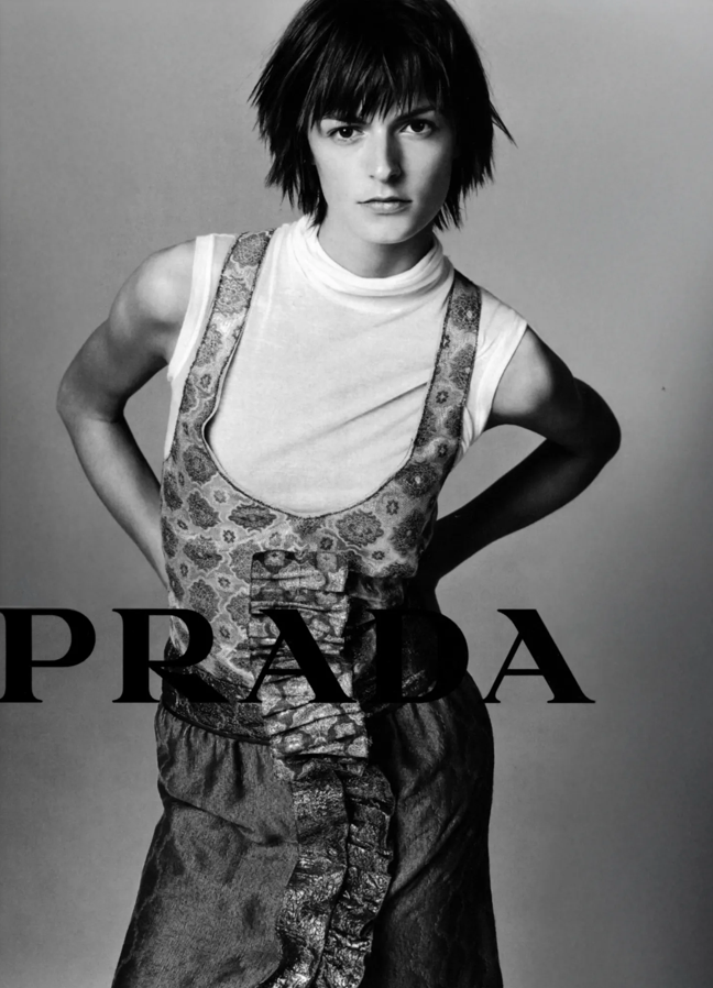 Prada SS 2002 Brocade Tie Top