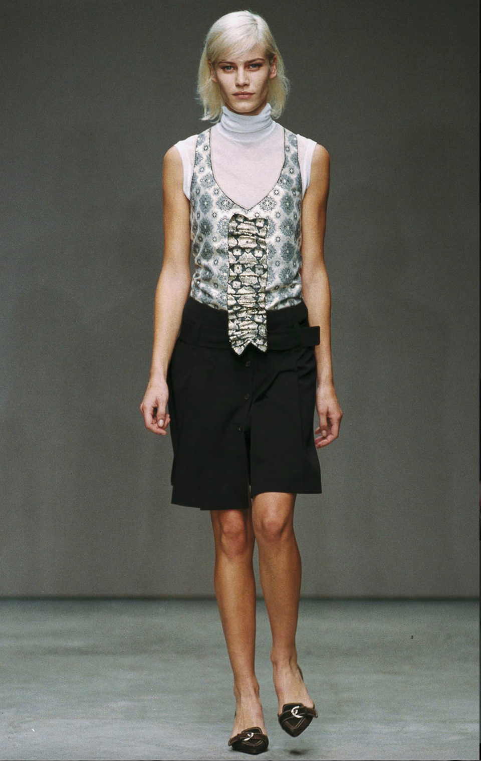 Prada SS 2002 Brocade Tie Top