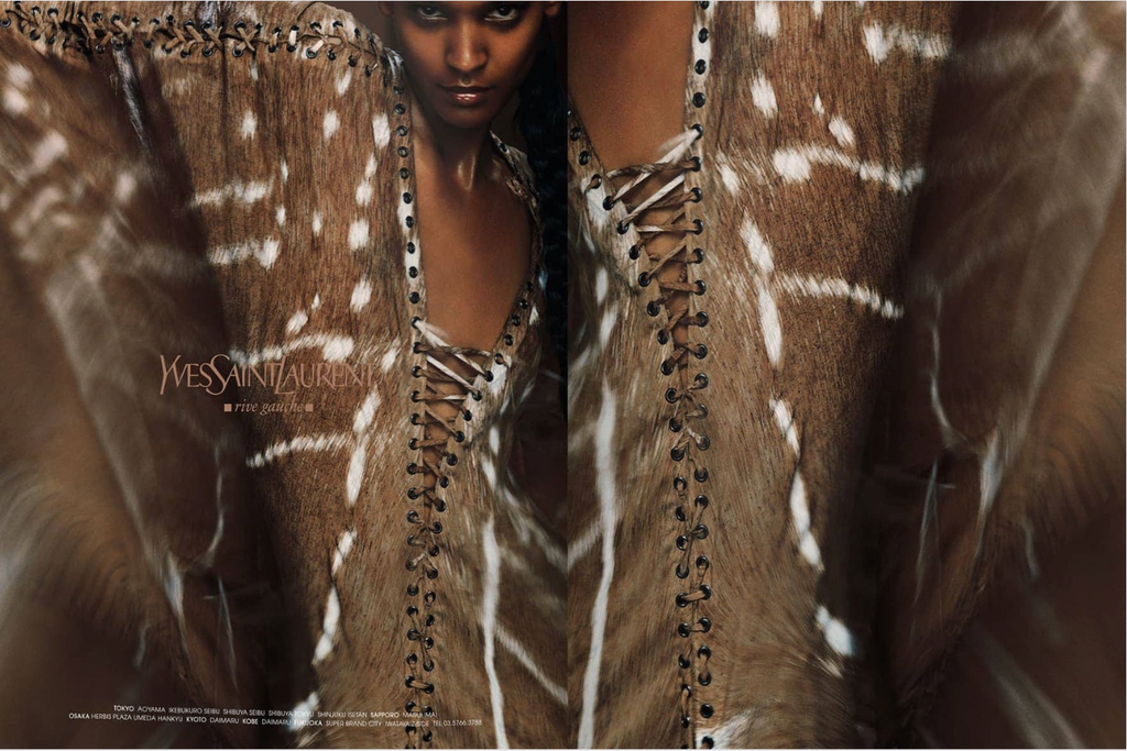 Yves Saint Laurent SS 2002 Deer Print Skirt Set